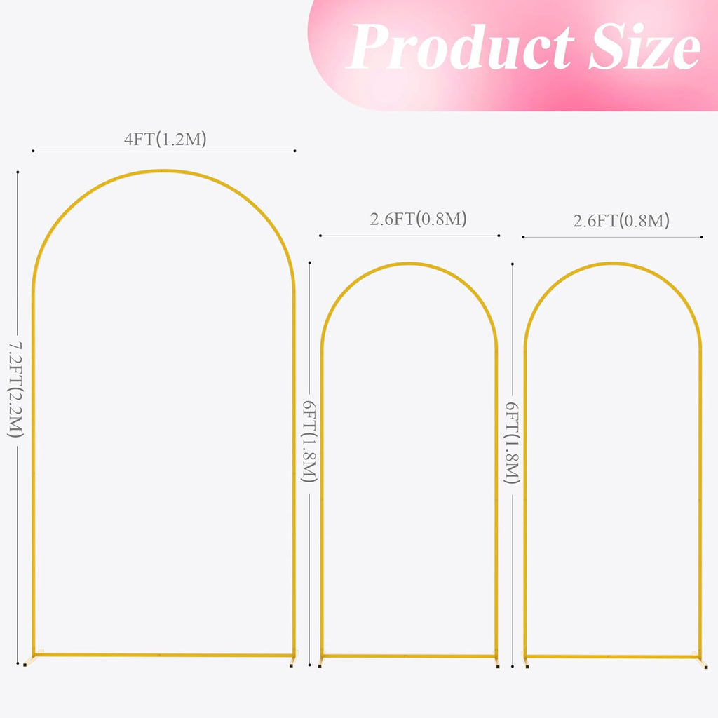 Gold Arch Backdrops - Set of 3